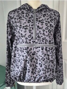 Thread & Supply Midnight Leopard Packable Anorak Jacket Small